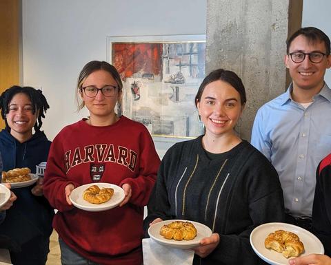 students with Krakow braided bread 